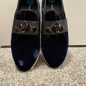 Elegant Women's Slip-On Shoes with Gem Embellishments
